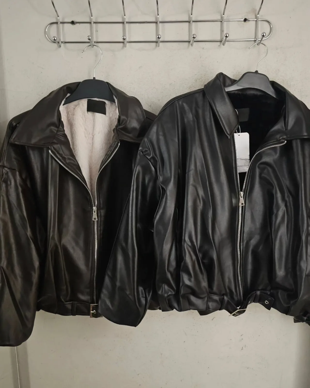Oversized Leather Furred Jacket view 2