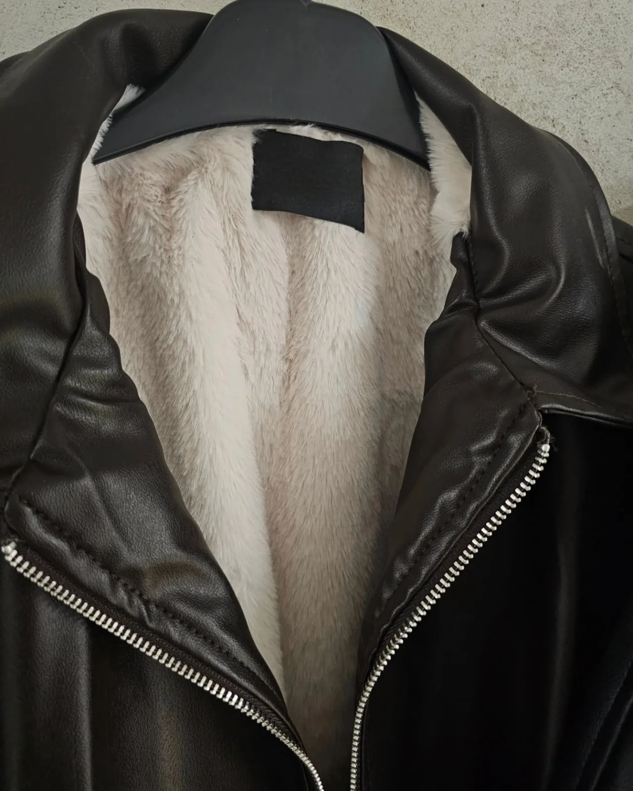 Oversized Leather Furred Jacket view 7