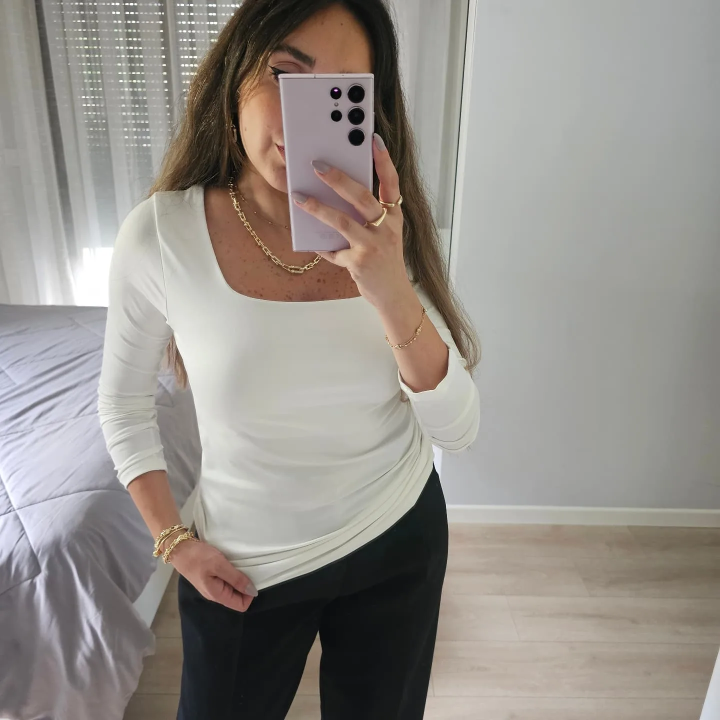 Long Sleeve Square Neck Basic view 2