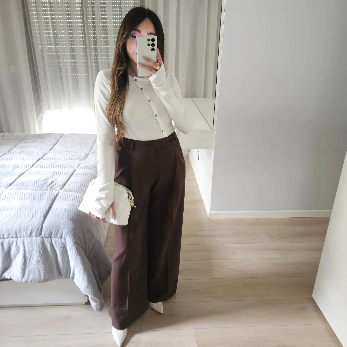 Buttoned Long Sleeve Top view 1