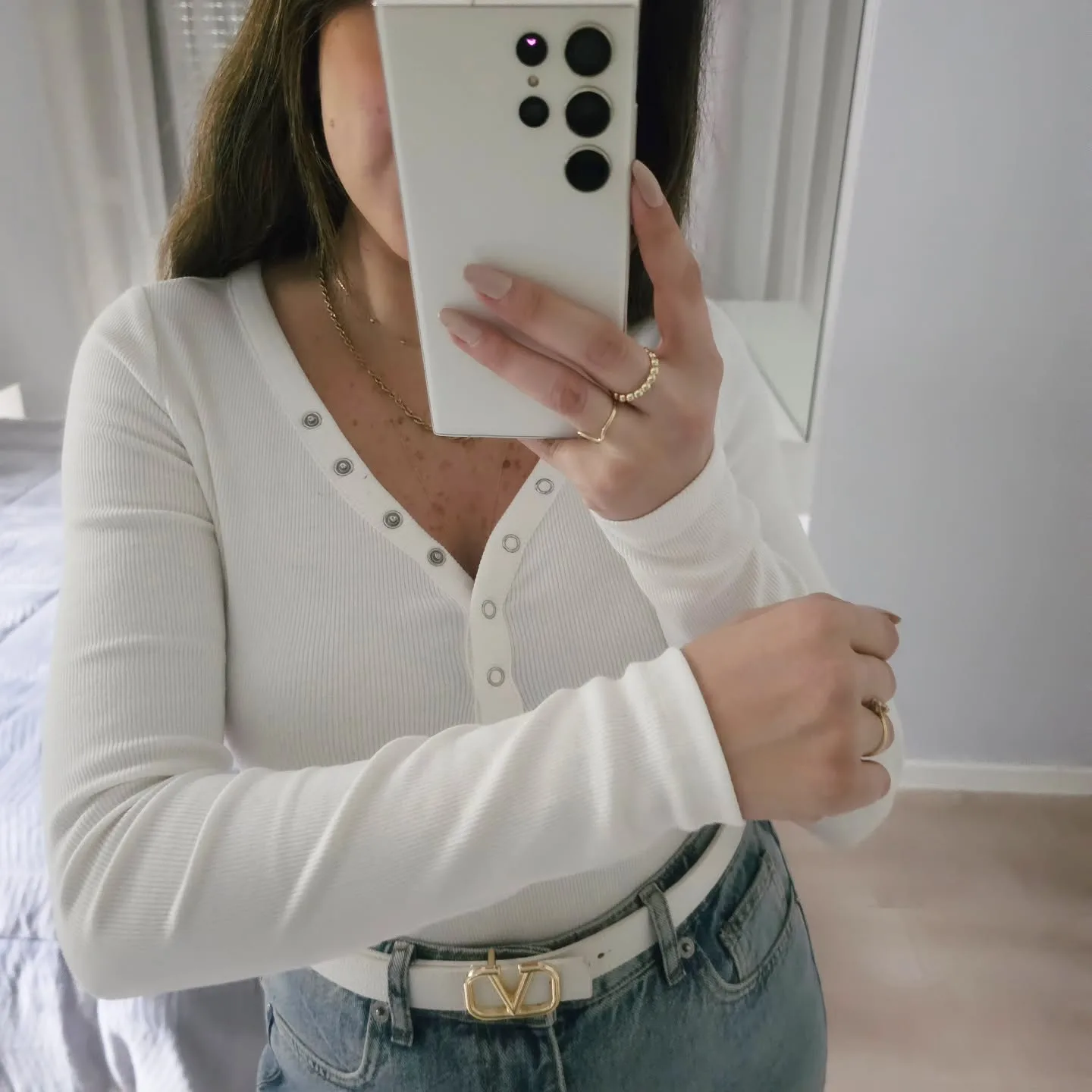 Buttoned Long Sleeve Top view 1