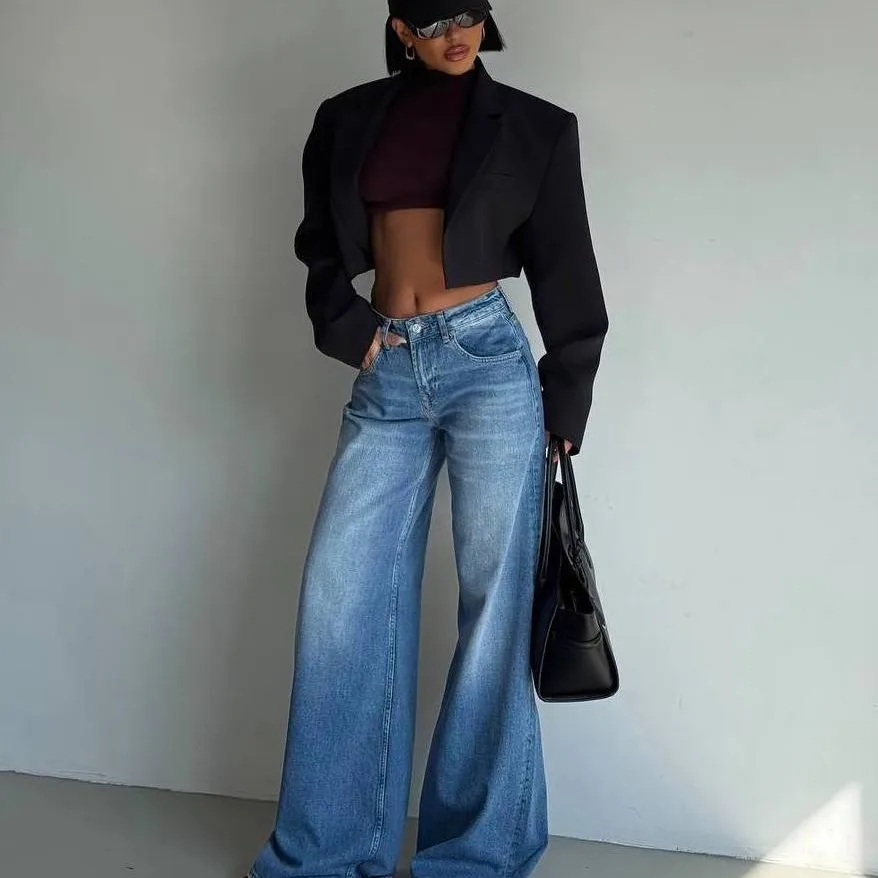 Low Waisted Extra Wide Legs Jeans view 2