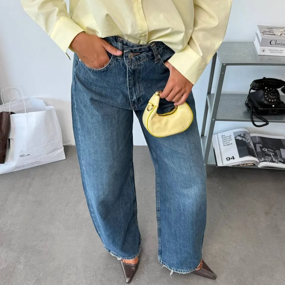 Asymmetrical Wide Legs Jeans view 4