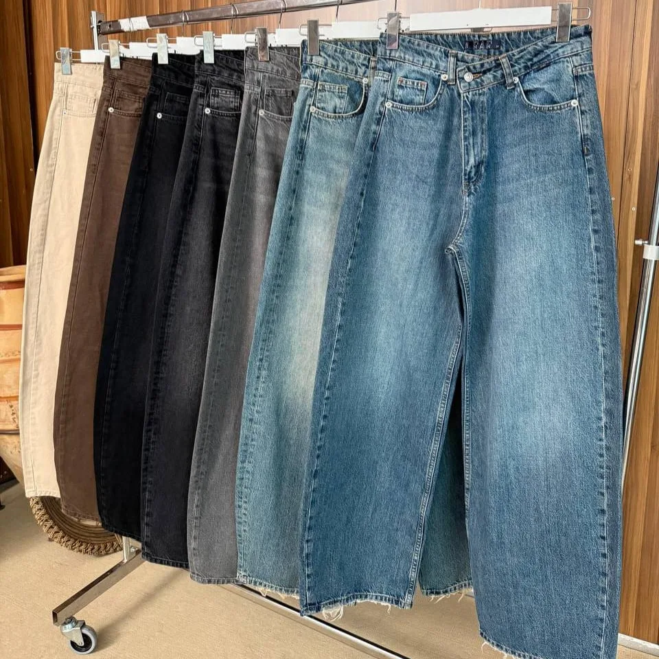 Asymmetrical Wide Legs Jeans view 1