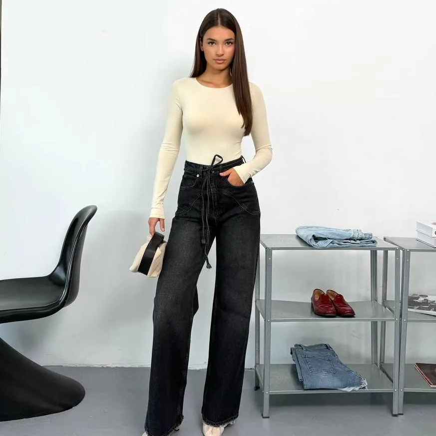 Designed Wide Legs Jeans view 5