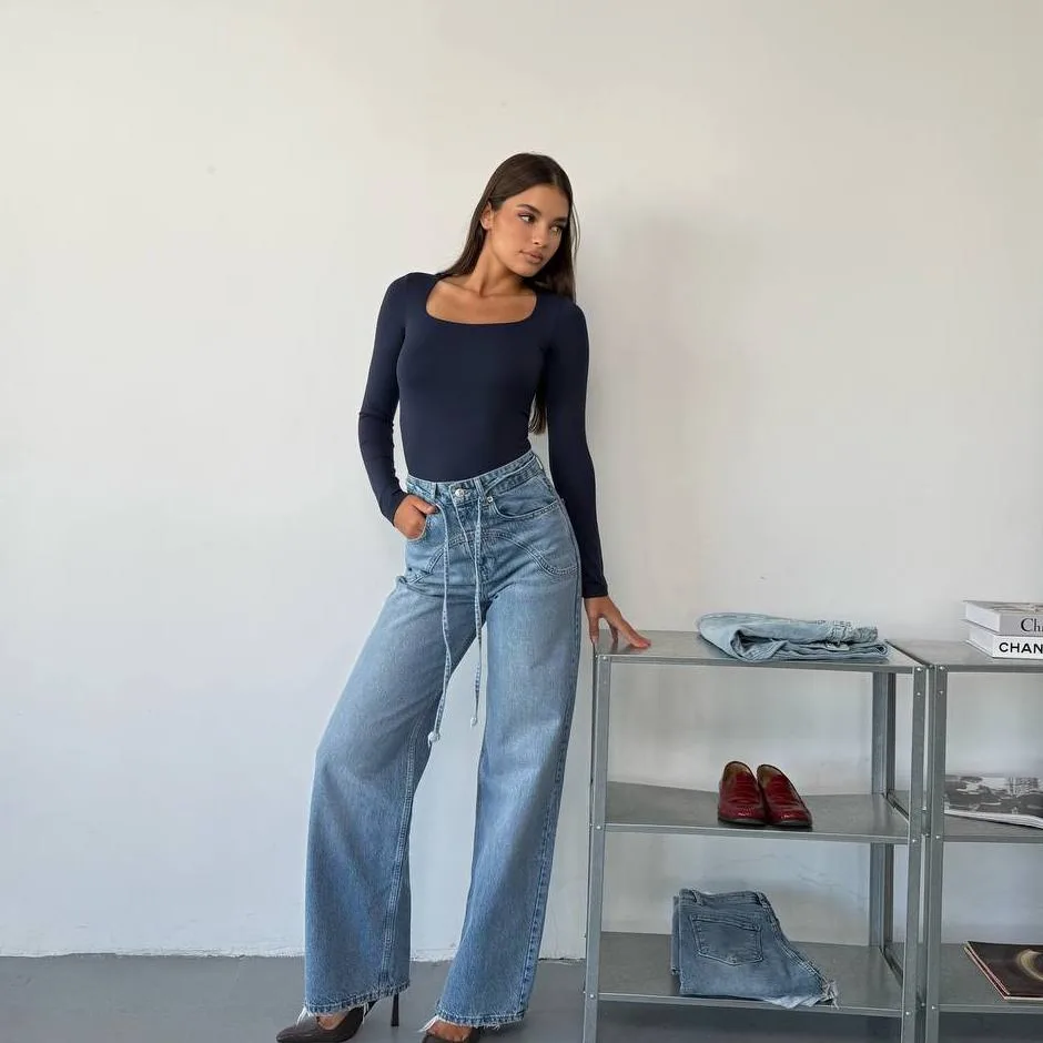 Designed Wide Legs Jeans view 3