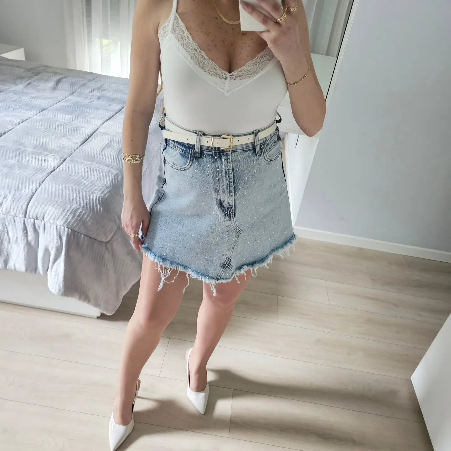 Glitter Jeans Skirt view 2