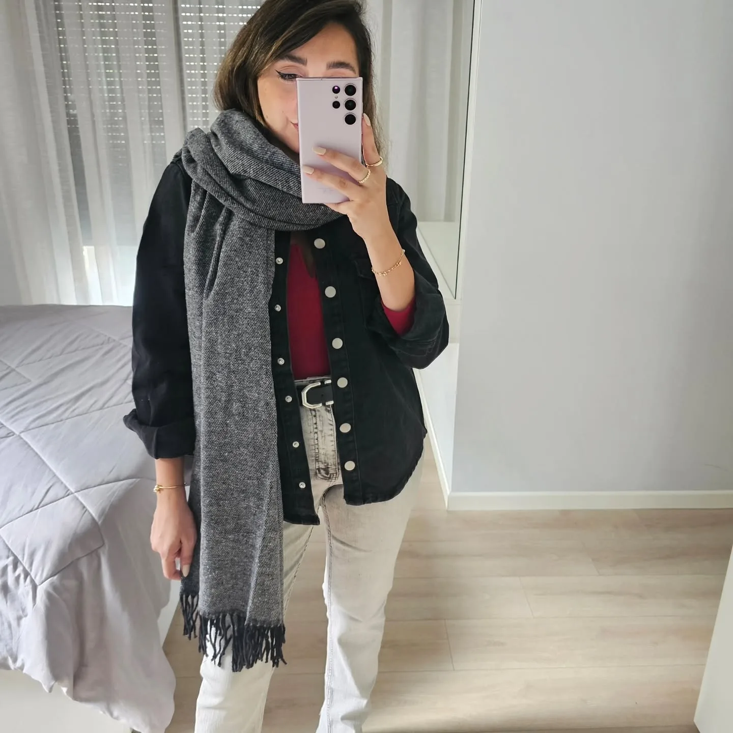 Long Black Jeans Jacket view 3