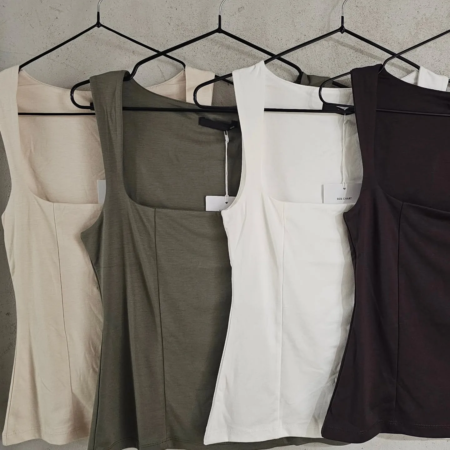 Wide Square Neck Basic Top view 2