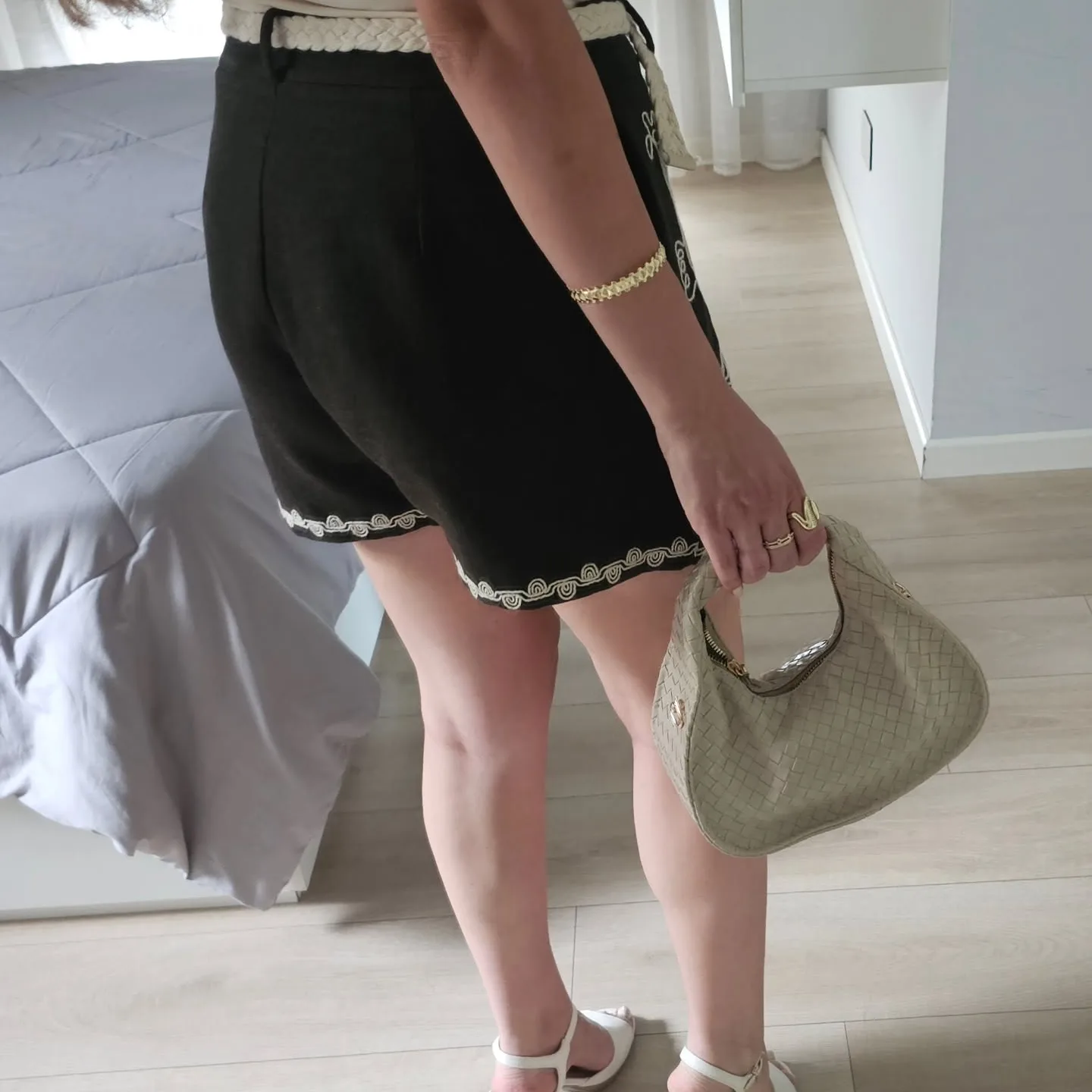 Embroidered Linen Skort view 2